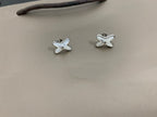 JEUX DE WHITE MOP SILVER DIAMOND EARRINGS