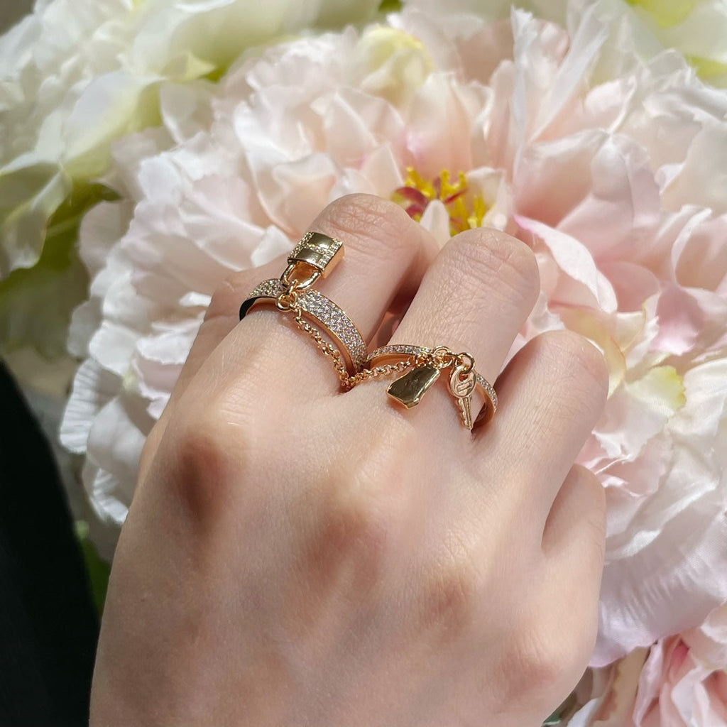 HM KELLY CLOCHETTE DOUBLE RING IN  WITH DIAMONDS