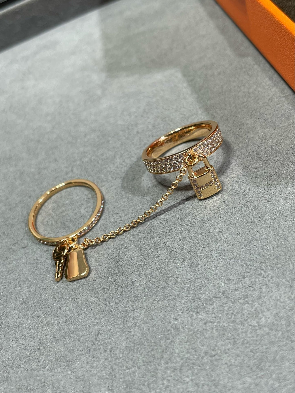 HM KELLY CLOCHETTE DOUBLE RING IN  WITH DIAMONDS