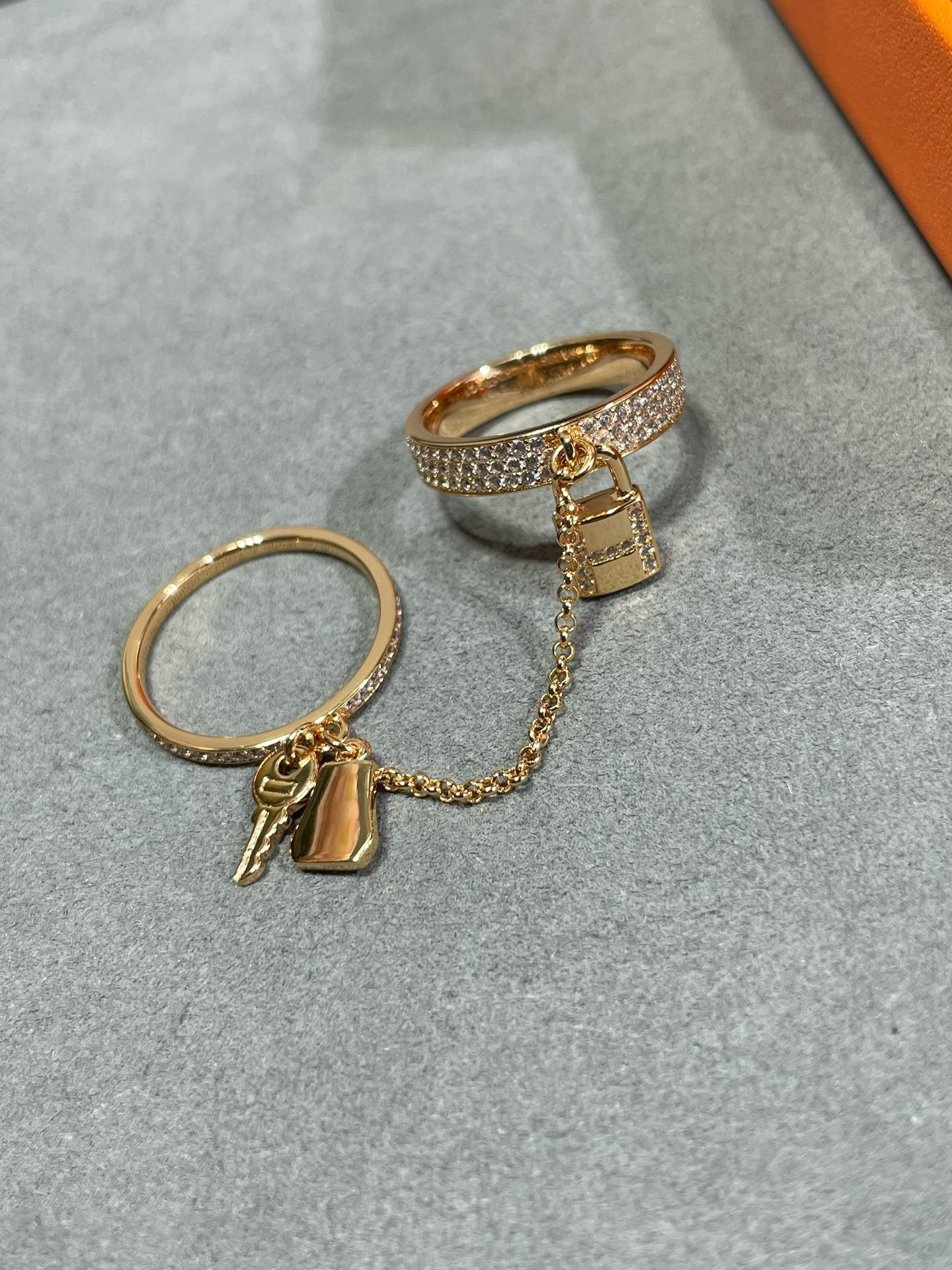 HM KELLY CLOCHETTE DOUBLE RING IN  WITH DIAMONDS