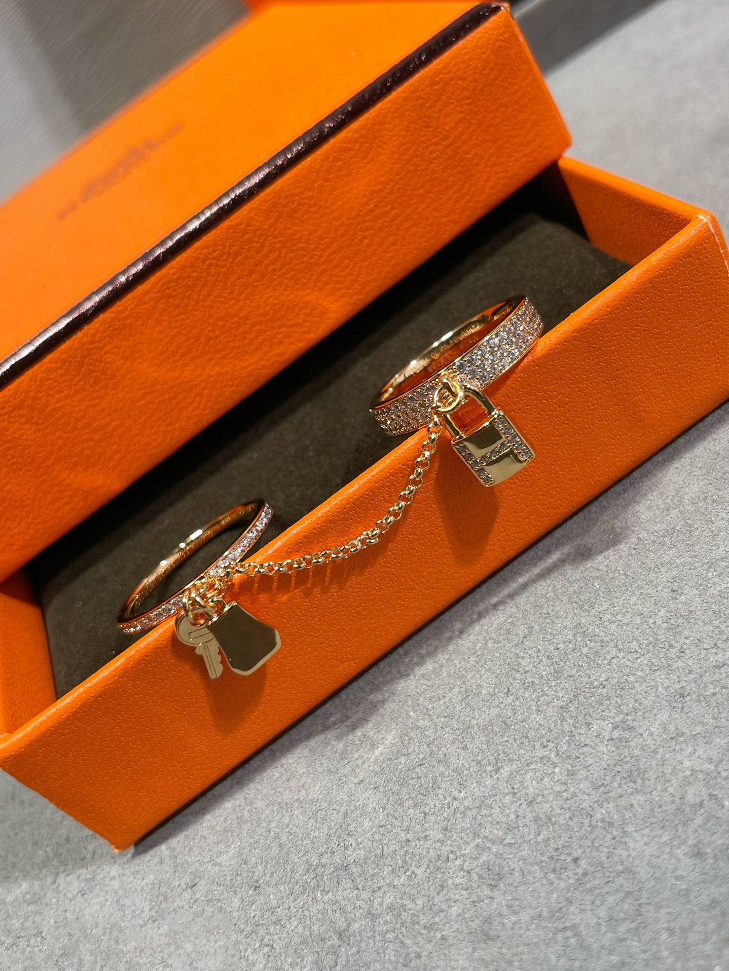 HM KELLY CLOCHETTE DOUBLE RING IN  WITH DIAMONDS