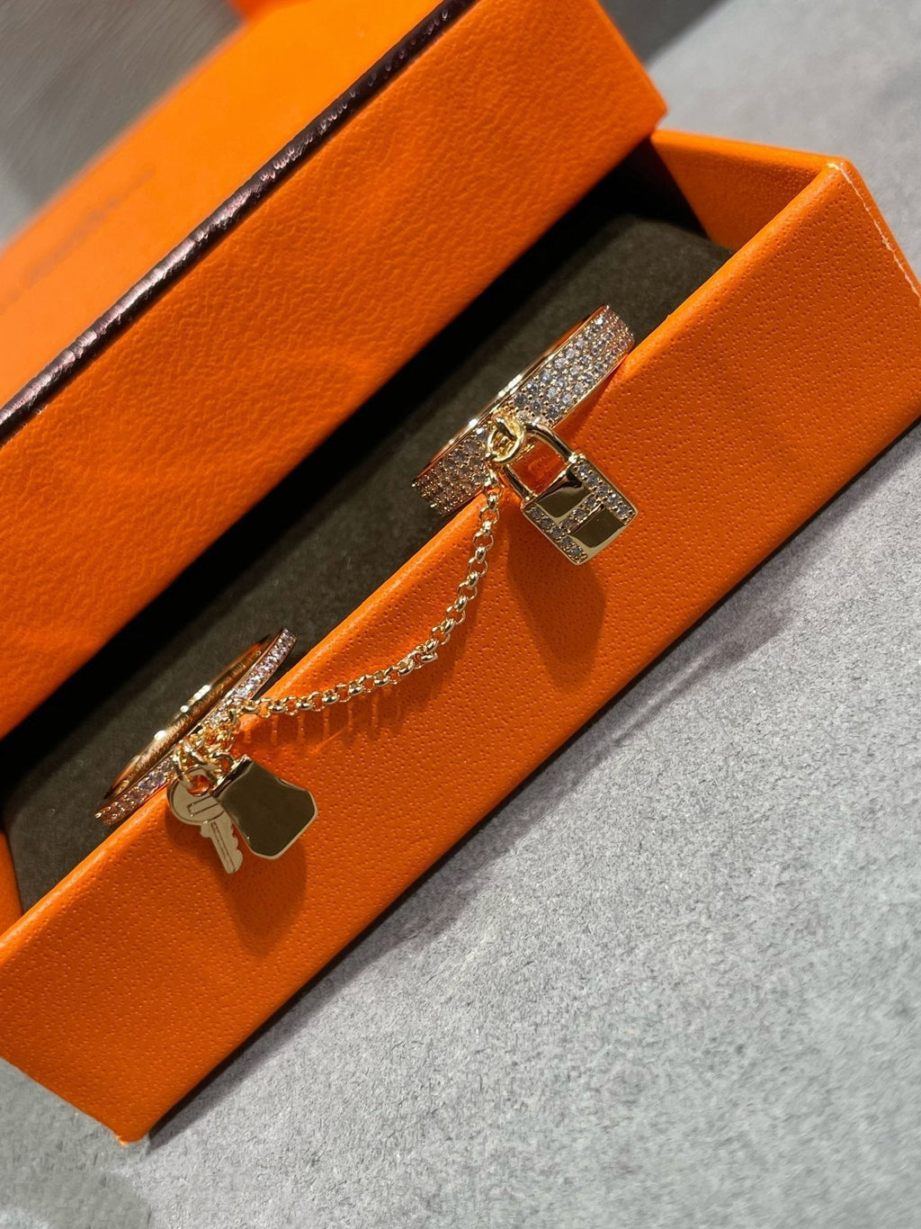 HM KELLY CLOCHETTE DOUBLE RING IN  WITH DIAMONDS