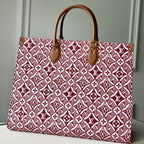 LV SINCE 1854 ONTHEGO GM BORDEAUX RED TEXTILE