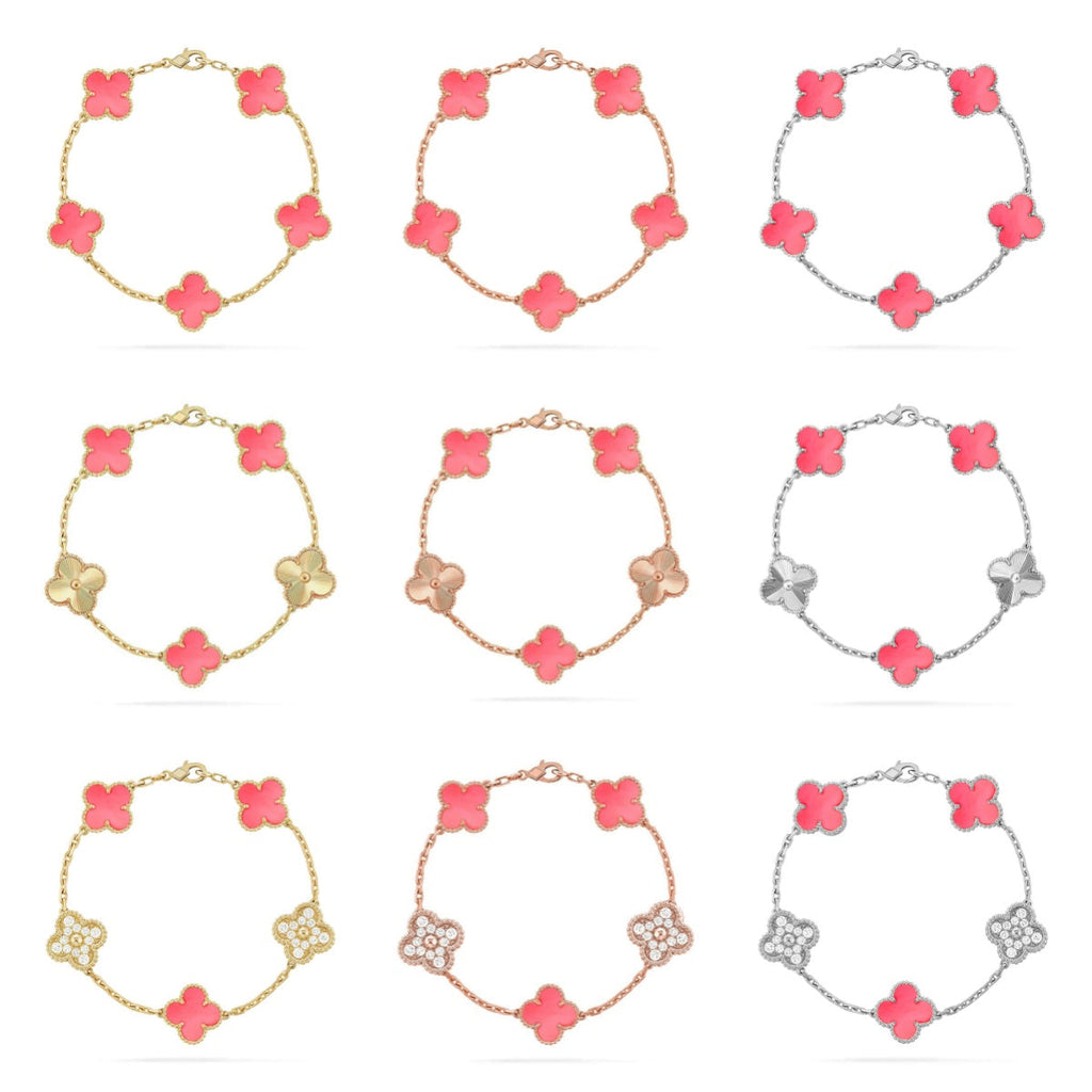 CLOVER 5 MOTIFS  PINK MOP BRACELET COLLECTION