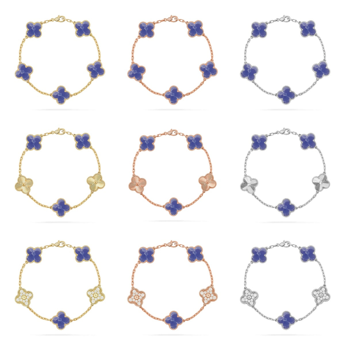CLOVER 5 MOTIF BLUE VEINS BRACELET COLLECTION