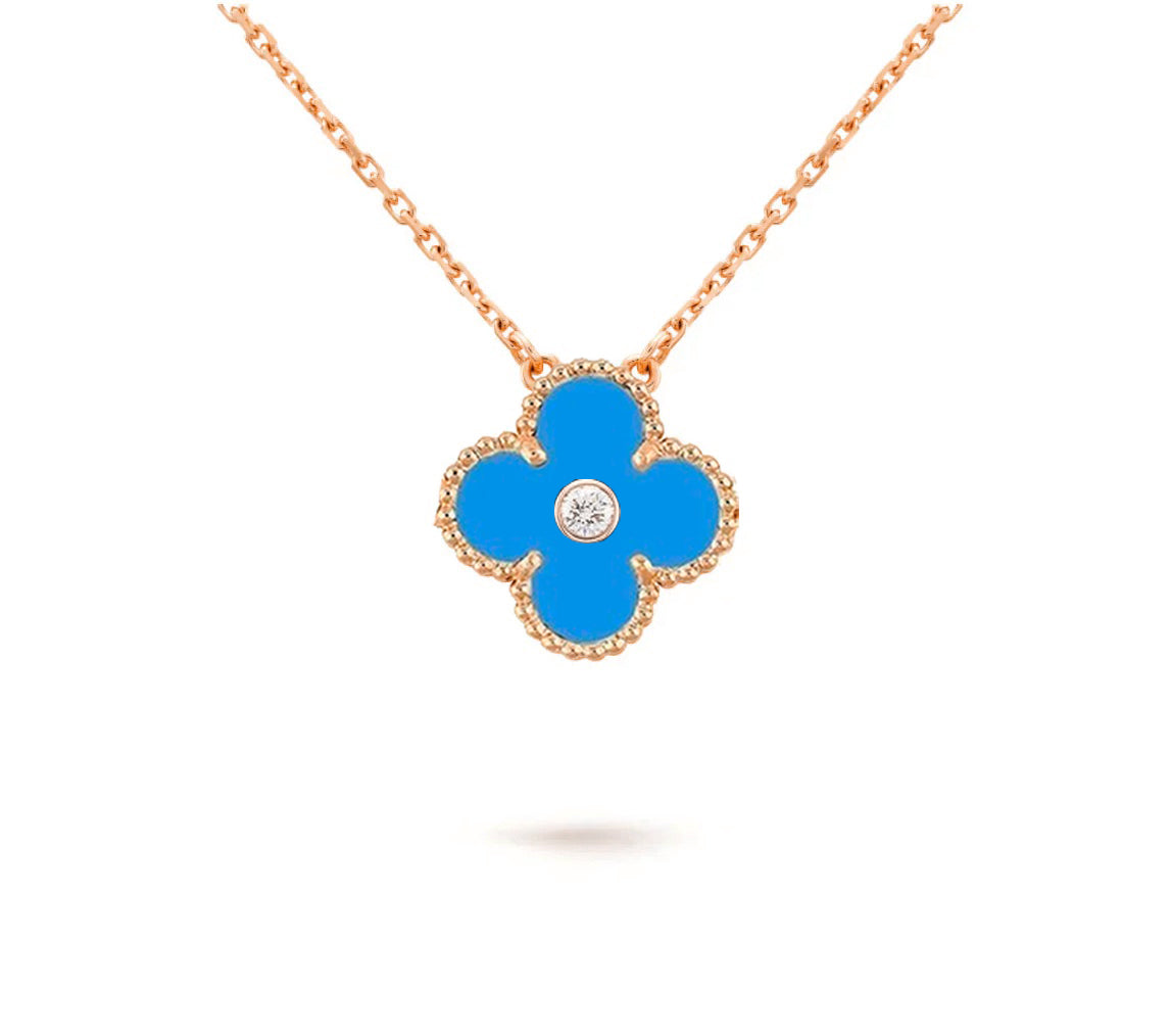CLOVER 15MM DIAMOND SINGLE FLOWER NECKLACE COLLECTION