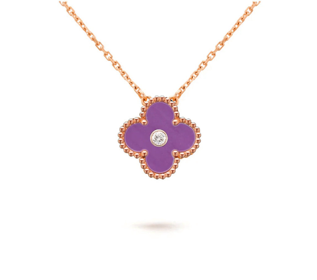 CLOVER 15MM DIAMOND SINGLE FLOWER NECKLACE COLLECTION