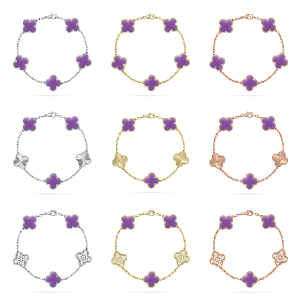 CLOVER 5 MOTIF LIGHT PURPLE BRACELET COLLECTION