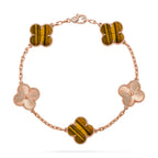 CLOVER 5 MOTIFS TIGER EYE BRACELET COLLECTION