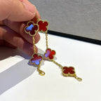 CLOVER 5 MOTIF RED CORNELIAN BRACELET COLLECTION