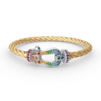 FORC LARGE HORSESHOE  COLORED DIAMOND BRACELET SILVER