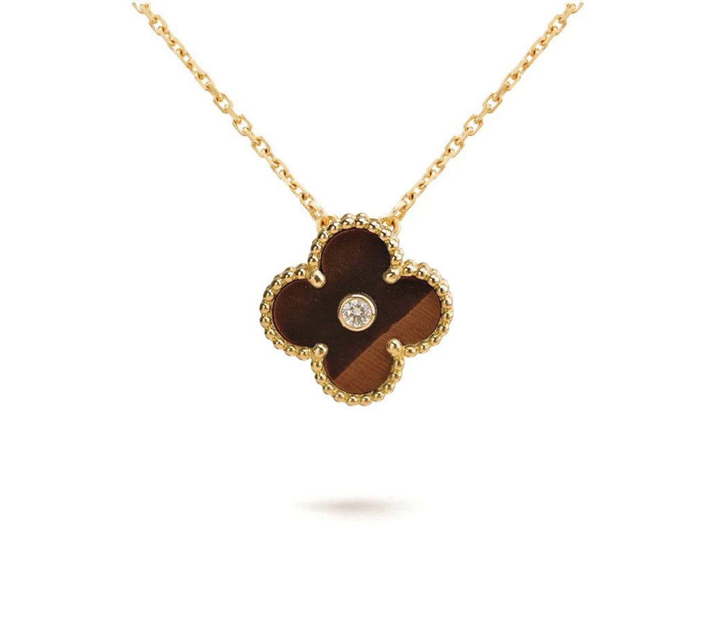CLOVER 15MM DIAMOND SINGLE FLOWER NECKLACE COLLECTION