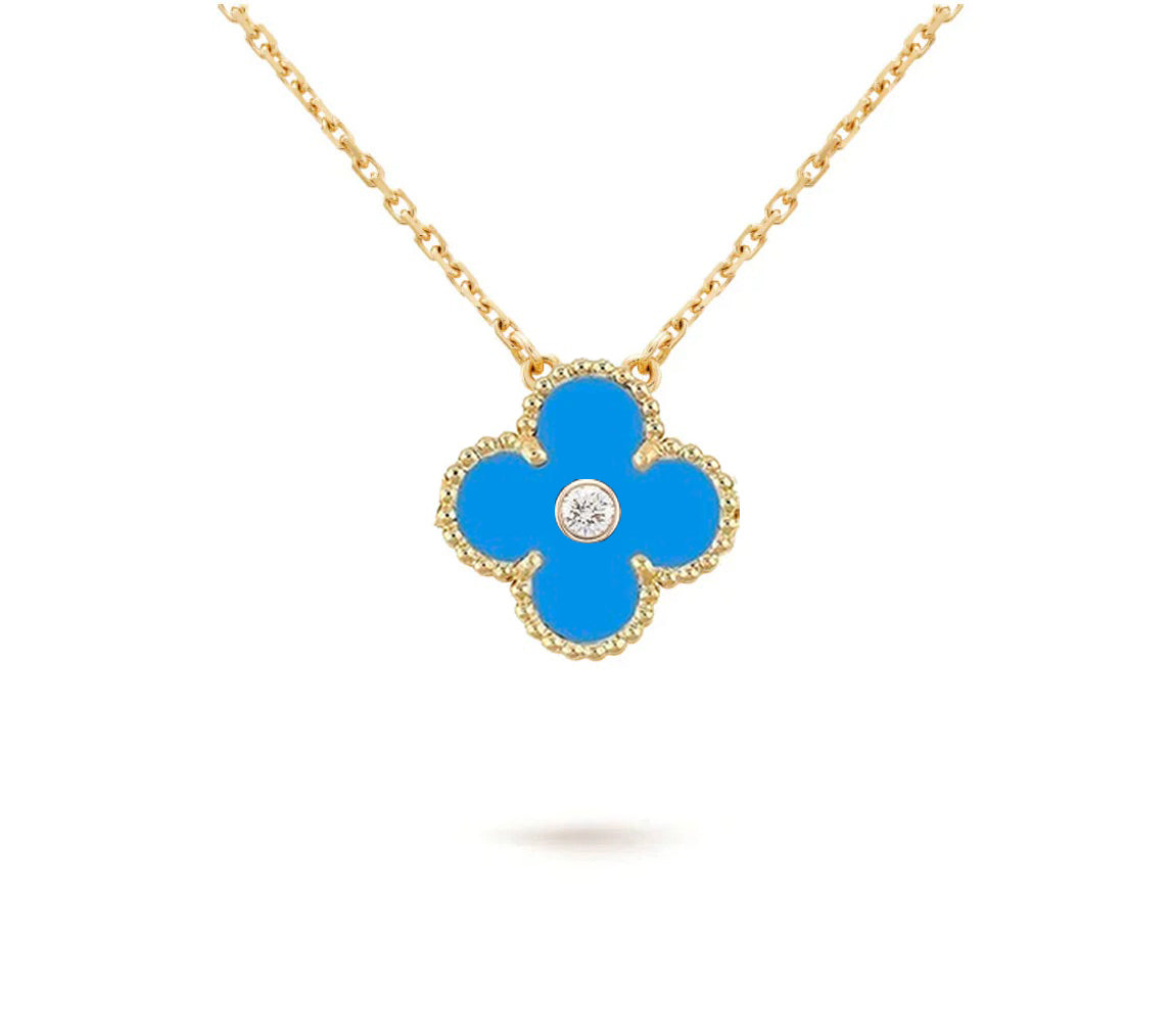 CLOVER 15MM DIAMOND SINGLE FLOWER NECKLACE COLLECTION