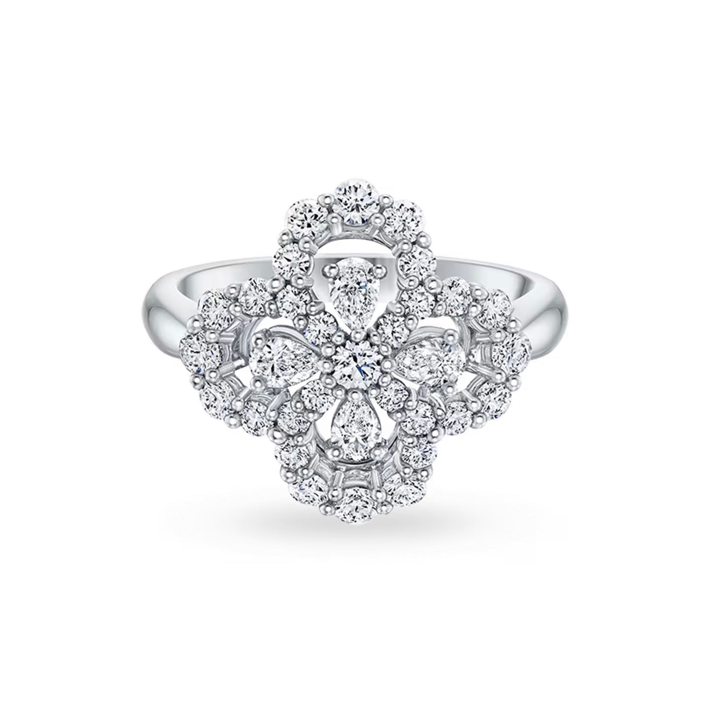 LOOP RING FULL MOTIF DIAMOND 16MM SILVE