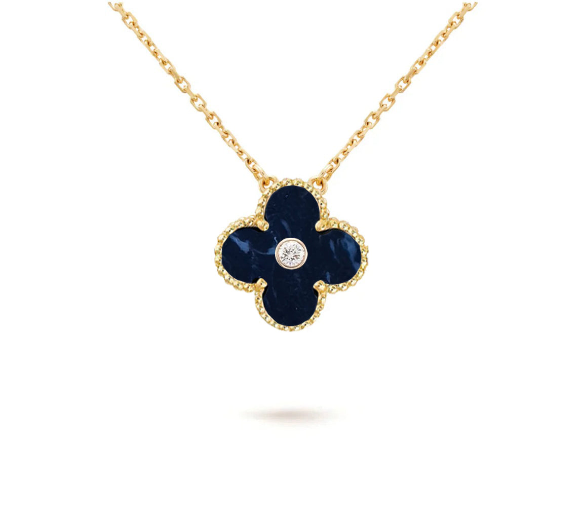 CLOVER 15MM DIAMOND SINGLE FLOWER NECKLACE COLLECTION