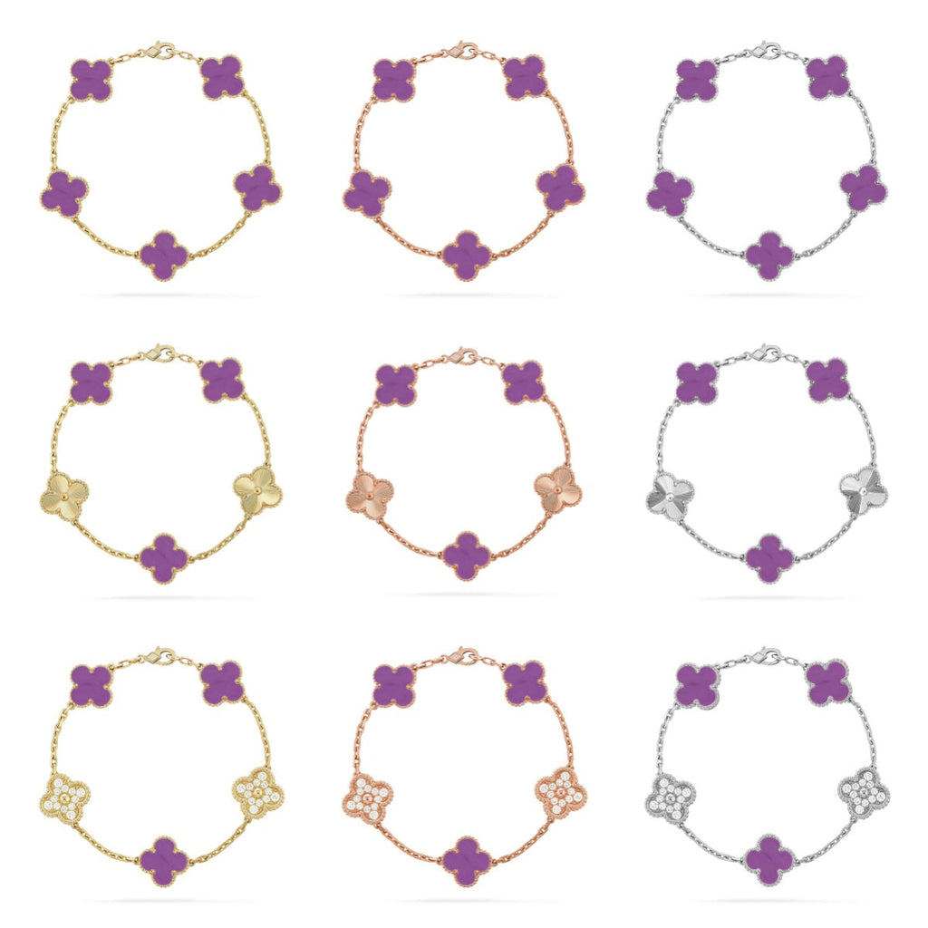 CLOVER 5 MOTIF VIOLET BRACELET COLLECTION