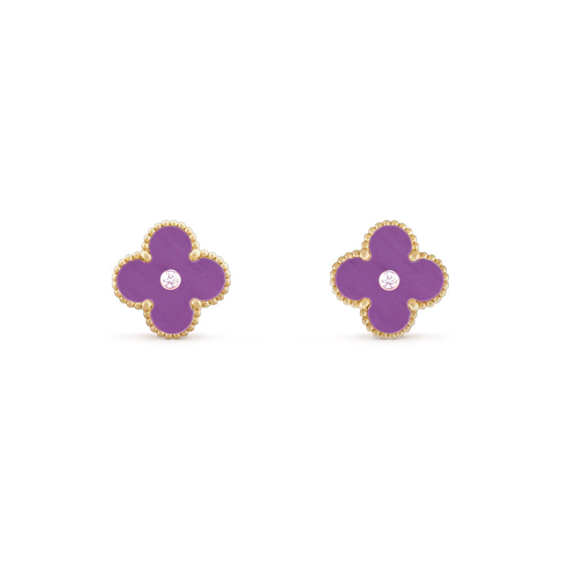 CLOVER  15MM DIAMOND EARRINGS COLLECTION