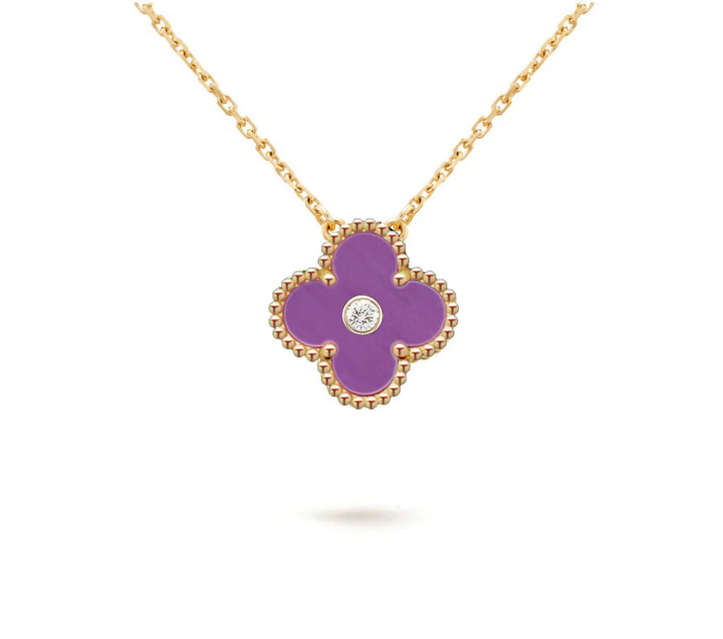CLOVER 15MM DIAMOND SINGLE FLOWER NECKLACE COLLECTION