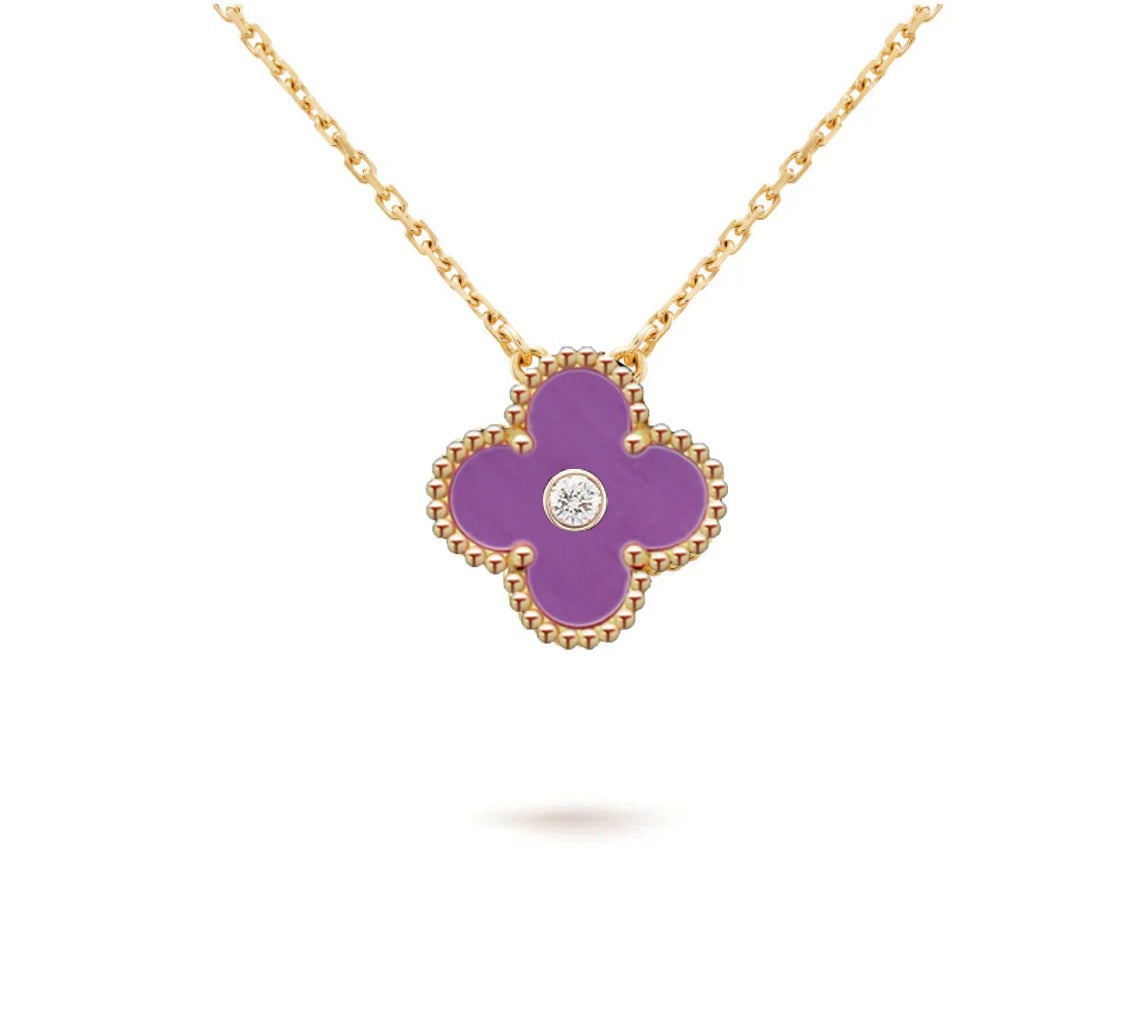 CLOVER 15MM DIAMOND SINGLE FLOWER NECKLACE COLLECTION