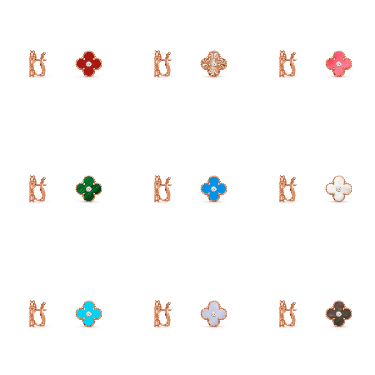 CLOVER 15MM MOP DIAMOND EARRINGS COLLECTION