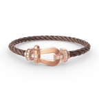 FORCE LARGE HORSESHOE HALF DIAMOND BRACELET ROSE GOLD