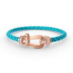 FORCE LARGE HORSESHOE HALF DIAMOND BRACELET ROSE GOLD