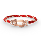 FORCE LARGE HORSESHOE HALF DIAMOND BRACELET ROSE GOLD