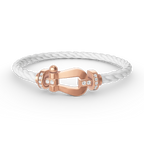 FORCE LARGE HORSESHOE HALF DIAMOND BRACELET ROSE GOLD