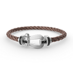 FORCE LARGE HORSESHOE BLACK DIAMOND BRACELET SILVER
