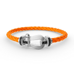 FORCE LARGE HORSESHOE BLACK DIAMOND BRACELET SILVER