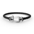 FORCE LARGE HORSESHOE BLACK DIAMOND BRACELET SILVER