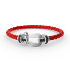 FORCE LARGE HORSESHOE BLACK DIAMOND BRACELET SILVER