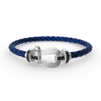 FORCE LARGE HORSESHOE BLACK DIAMOND BRACELET SILVER