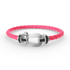 FORCE LARGE HORSESHOE BLACK DIAMOND BRACELET SILVER