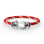 FORCE LARGE HORSESHOE BLACK DIAMOND BRACELET SILVER