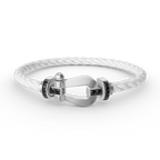 FORCE LARGE HORSESHOE BLACK DIAMOND BRACELET SILVER