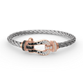 FORCE LARGE HORSESHOE BLACK WHITE DIAMOND BRACELET ROSE GOLD