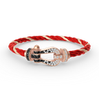 FORCE LARGE HORSESHOE BLACK WHITE DIAMOND BRACELET ROSE GOLD