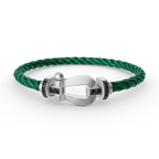 FORCE LARGE HORSESHOE BLACK DIAMOND BRACELET SILVER