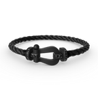 FORCE LARGE SERIES HORSESHOE BLACK SAMURAI BRACELET