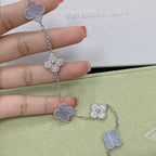 CLOVER 5 MOTIF PURPLE CHALCEDONY BRACELET COLLECTION