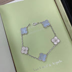 CLOVER 5 MOTIF PURPLE CHALCEDONY BRACELET COLLECTION