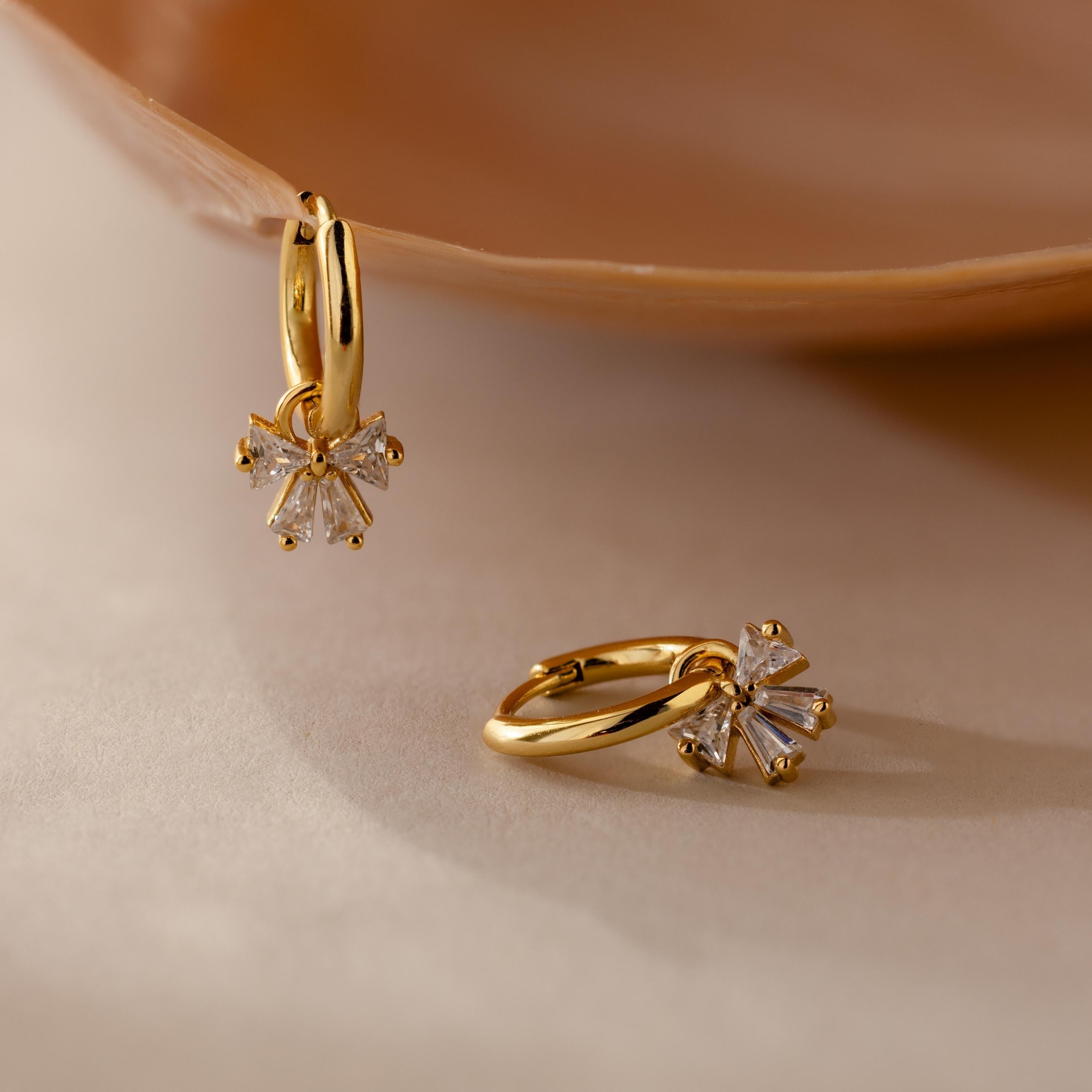 Diamond Bow Hoops