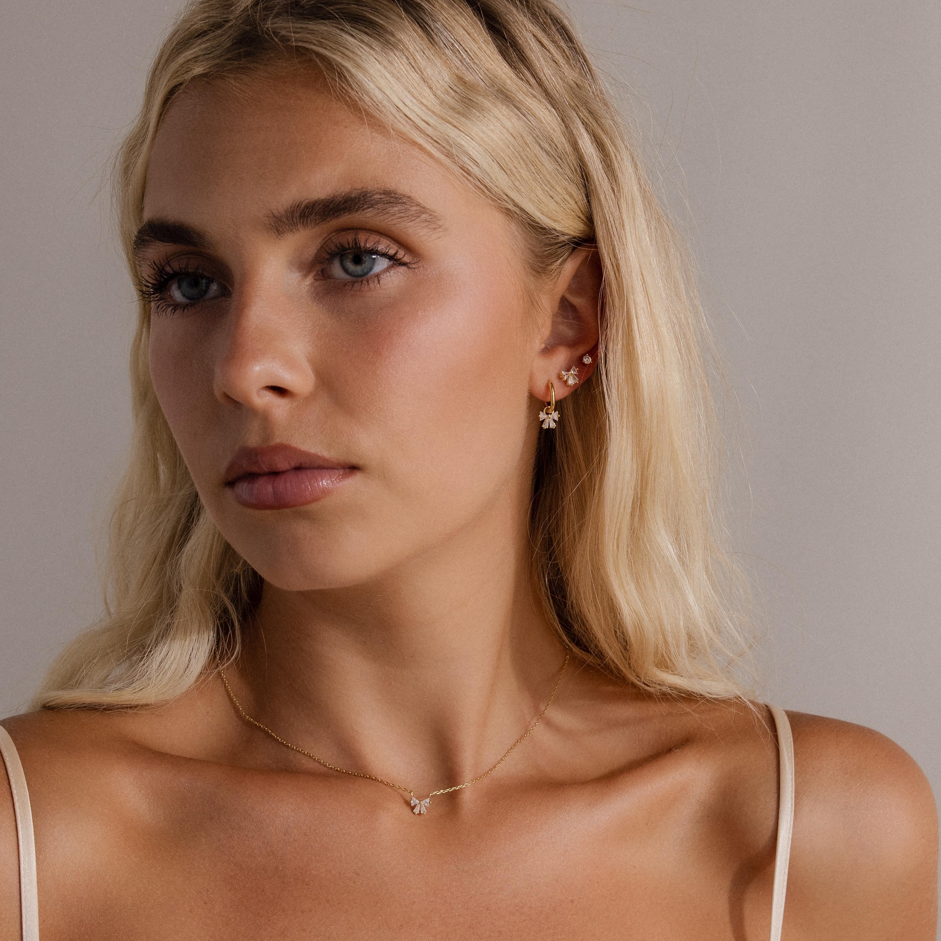 Diamond Bow Studs