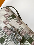 STEAMER WEARABLE WALLET 16 IN BEIGE AND KHAKI COLORWAY COATED CANVAS