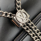 NO WAY VIBE HANDBAG 22.5 IN BLACK LAMBSKIN SILVER HARDWARE