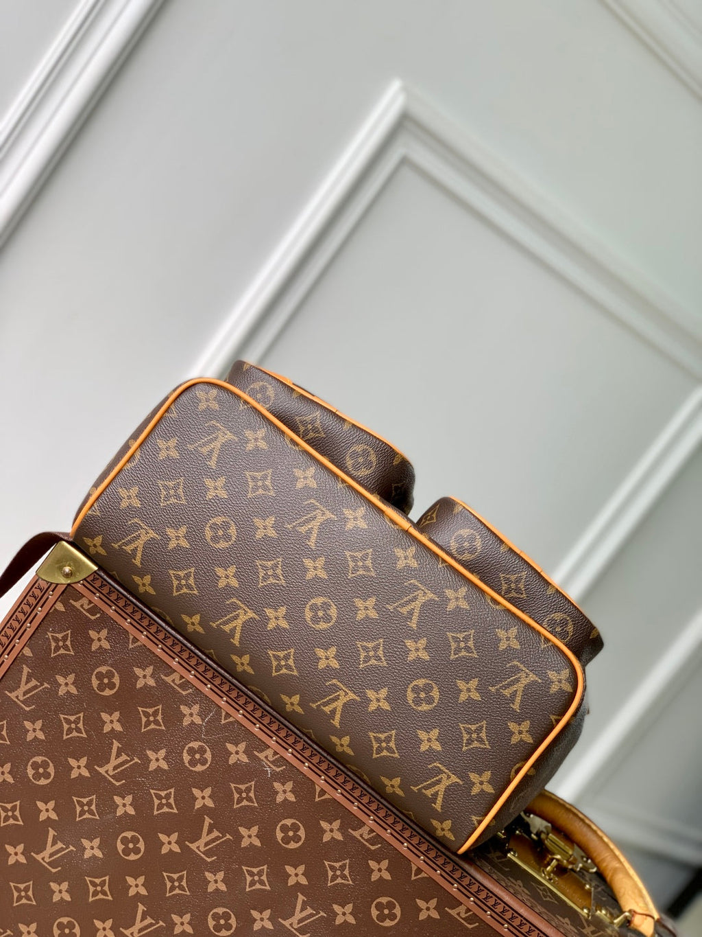 MONTSOURIS CARGO BACKPACK 40 IN BROWN MONOGRAM LAMBSKIN