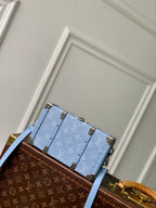 WALLET TRUNK TAIGARAMA 21.5 IN BLUE MONOGRAM COATED CANVAS