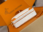 LV 25S NIL BAG 98MM IN WHITE MONOGRAM CANVAS AND CALFSKIN GOLD HARDWARE