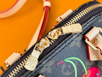 LV 25S NANO ALMA 18 IN DARK BROWN CANVAS MONOGRAM CHERRY PRINT GOLD HARDWARE